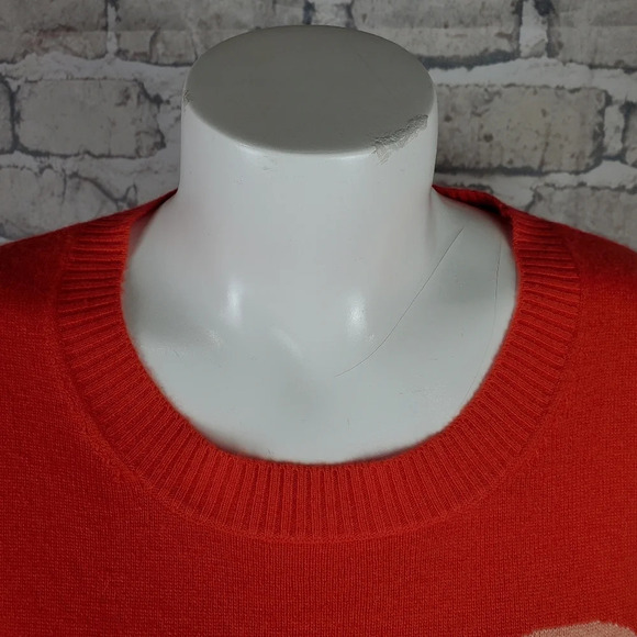 J. Crew  Factory Merino Wool Alpaca Crew Neck Heart Pullover Sweater Orange XS - Picture 4 of 10
